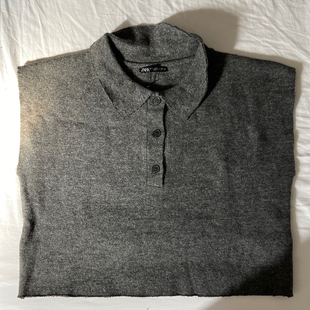Zara Gray Polo Top